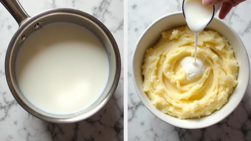 Baked Mashed Potatoes – Crispy on Top, Creamy Inside - Step 4: Incorporate Milk and Butter