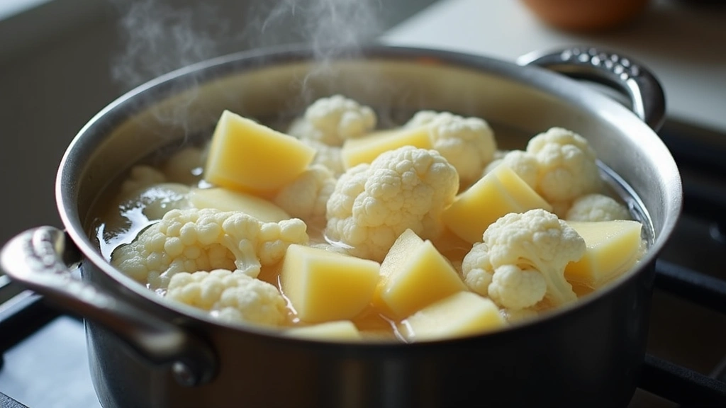 Healthy Mashed Potatoes Recipe – Light and Flavorful - Step 2: Boil Potatoes and Cauliflower