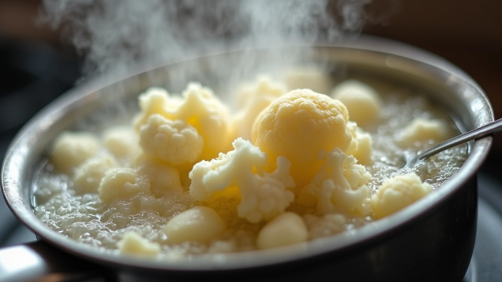 Mashed Potatoes and Cauliflower – Light and Creamy Mash - Step 2: Boil Vegetables