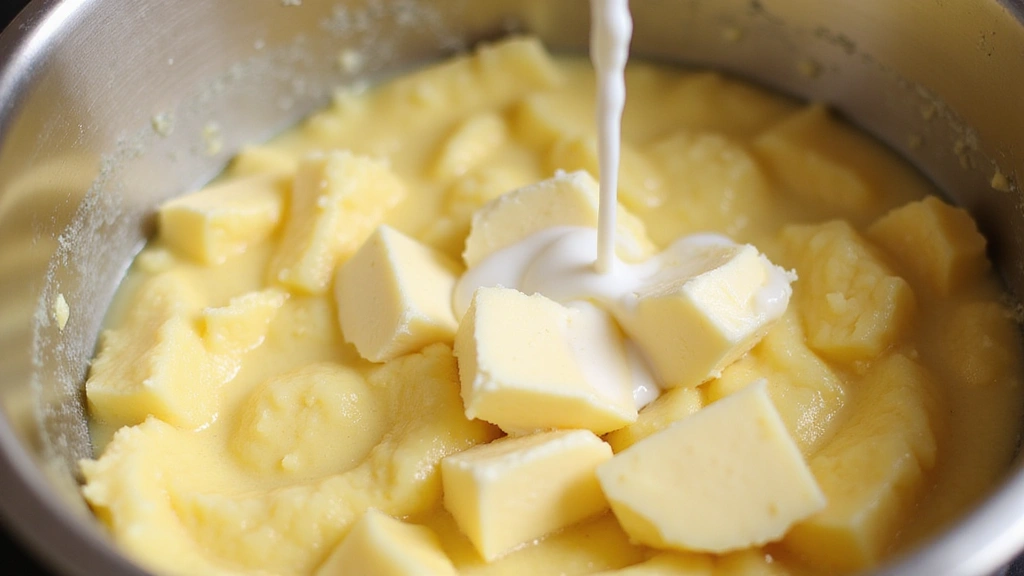 Mashed Potatoes and Cauliflower – Light and Creamy Mash - Step 5: Add Butter and Milk