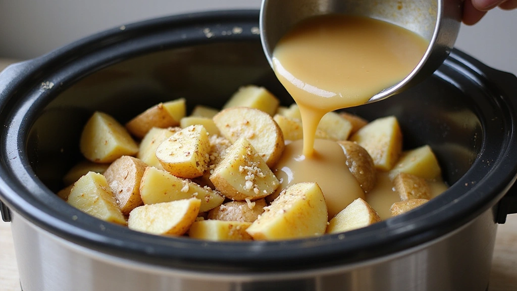 Mashed Potatoes in the Slow Cooker – Creamy and Easy - Step 2: Add Ingredients to Slow Cooker