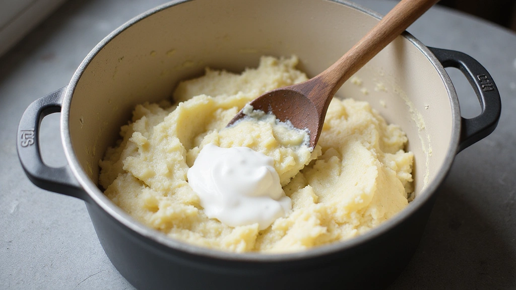 Mashed Potatoes with Sour Cream – Rich and Fluffy - Step 6: Mix in Sour Cream