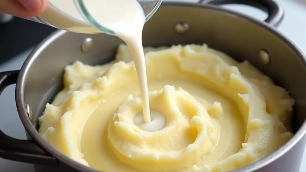 Roasted Garlic Mashed Potatoes – Deep, Savory Flavor - Step 7: Blend in Milk Mixture