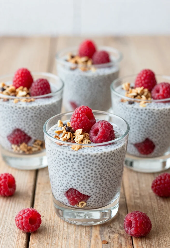 10 Fancy Vegan Recipes for Elegant Impressive Plant-Based Meals - 10. Raspberry Chia Pudding Parfaits