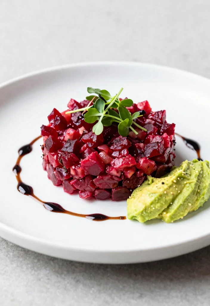 10 Fancy Vegan Recipes for Elegant Impressive Plant-Based Meals - 2. Beetroot Tartare