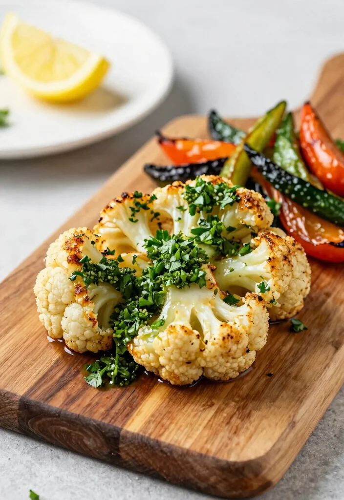 10 Fancy Vegan Recipes for Elegant Impressive Plant-Based Meals - 4. Cauliflower Steaks with Chimichurri Sauce