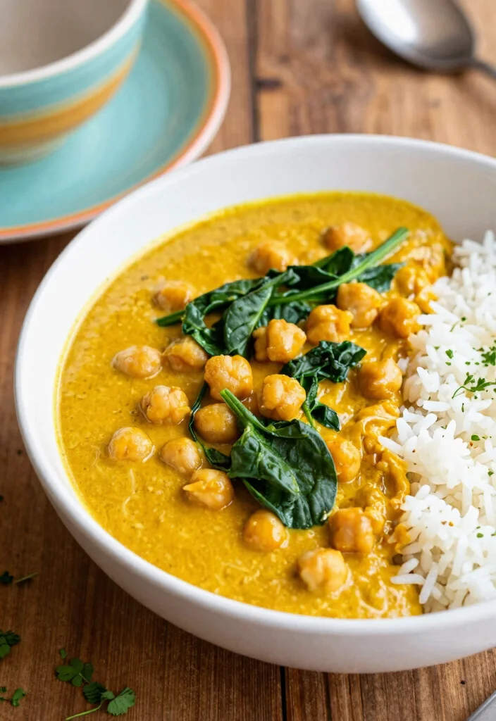 10 Fancy Vegan Recipes for Elegant Impressive Plant-Based Meals - 7. Coconut Curry with Chickpeas