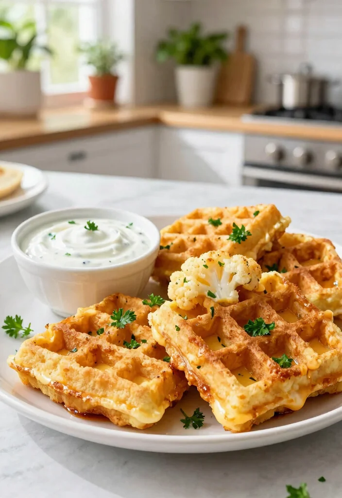 10 Healthy Chaffle Recipes for Light High-Protein Treats - 10. Cheesy Cauliflower Chaffles
