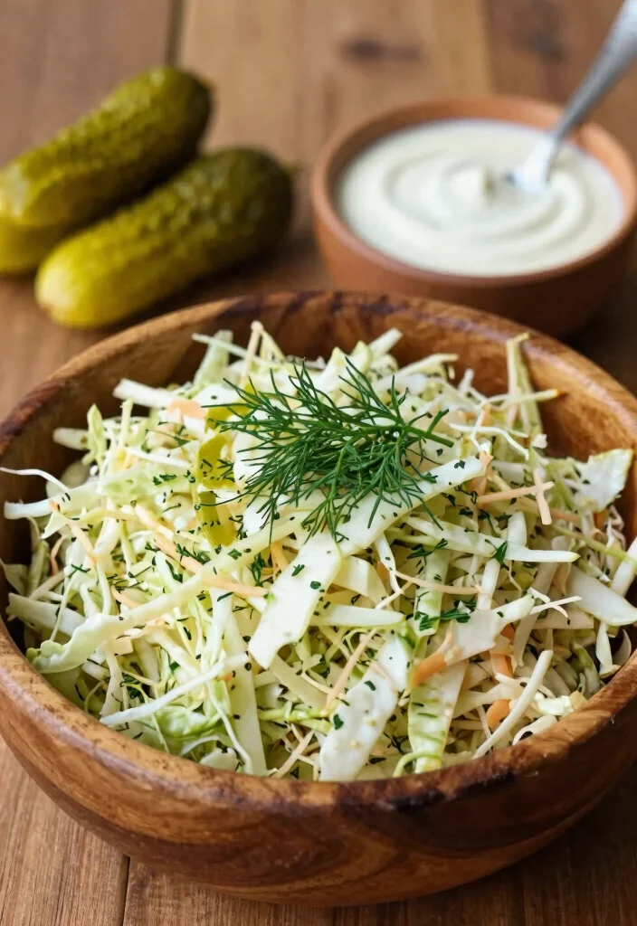 10 Healthy Coleslaw Recipes for Fresh Light Side Dishes - 8. Dill Pickle Coleslaw