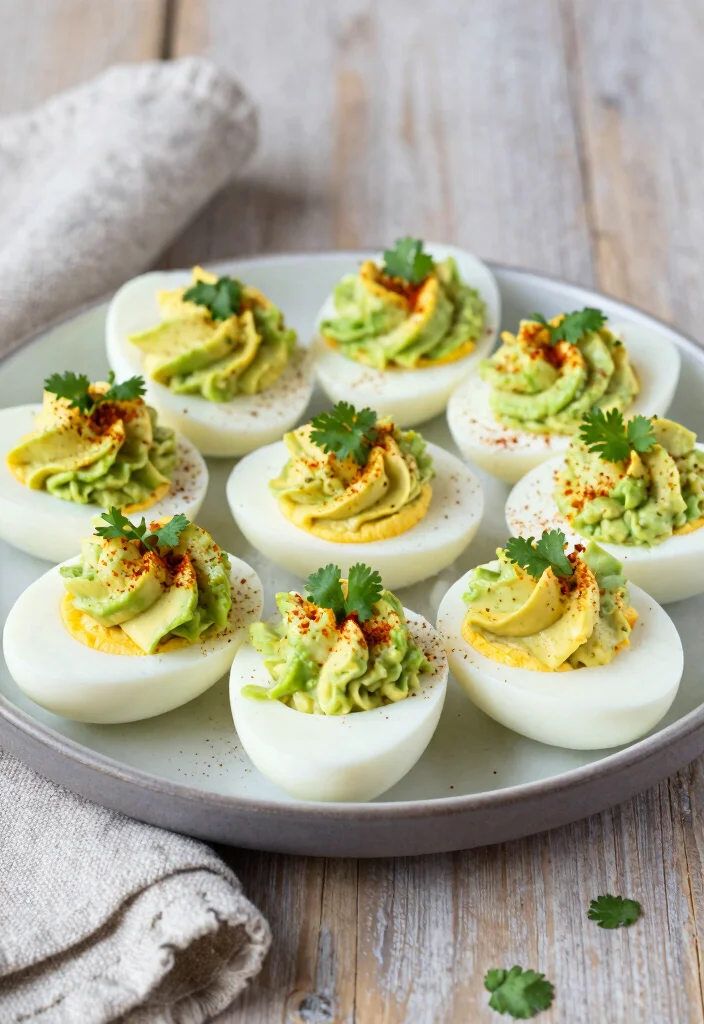 10 Keto Snack Recipes for Simple Low-Carb Everyday Bites - 2. Avocado Deviled Eggs