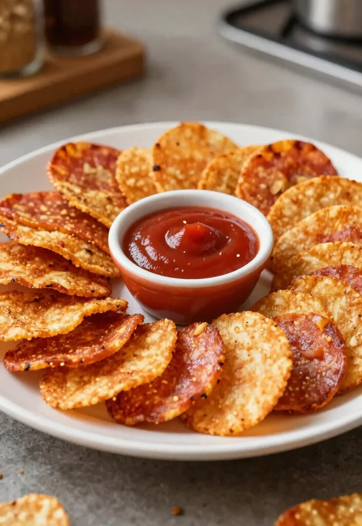 10 Keto Snack Recipes for Simple Low-Carb Everyday Bites - 8. Pepperoni Chips