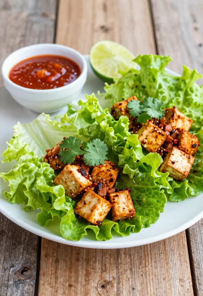 10 Keto Tofu Recipes for Easy High-Protein Plant-Based Meals - 3. Spicy Tofu Lettuce Wraps