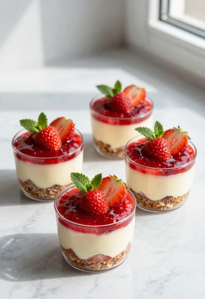 10 Small-Batch Dessert Recipes for Easy Minimal-Prep Treats - 3. No-Bake Strawberry Cheesecake Cups
