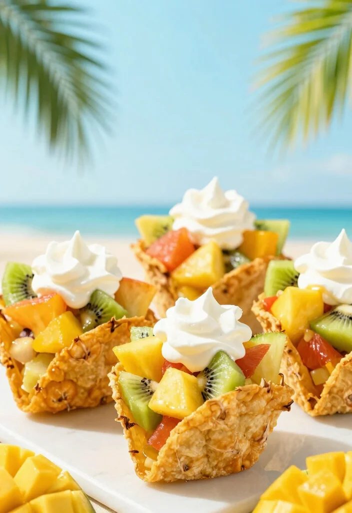 10 Tortilla Dessert Recipes for Quick Fun Sweet Ideas - 10. Tropical Fruit Tortilla Cups