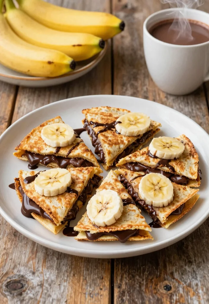 10 Tortilla Dessert Recipes for Quick Fun Sweet Ideas - 2. Chocolate Banana Quesadillas