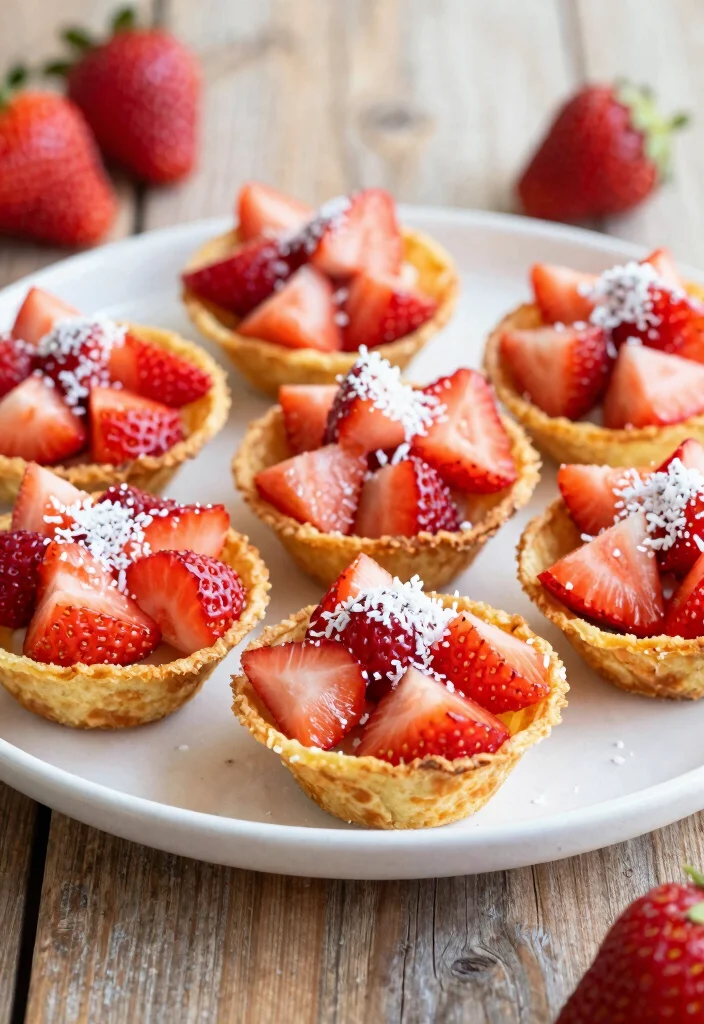 10 Tortilla Dessert Recipes for Quick Fun Sweet Ideas - 6. Coconut Strawberry Tortilla Cups