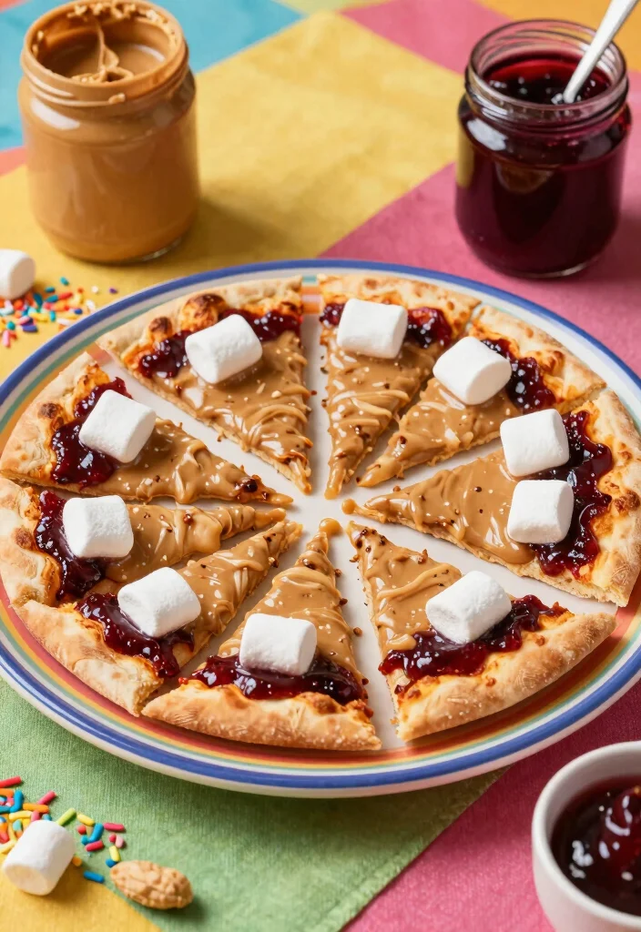 10 Tortilla Dessert Recipes for Quick Fun Sweet Ideas - 7. Peanut Butter and Jelly Tortilla Pizza