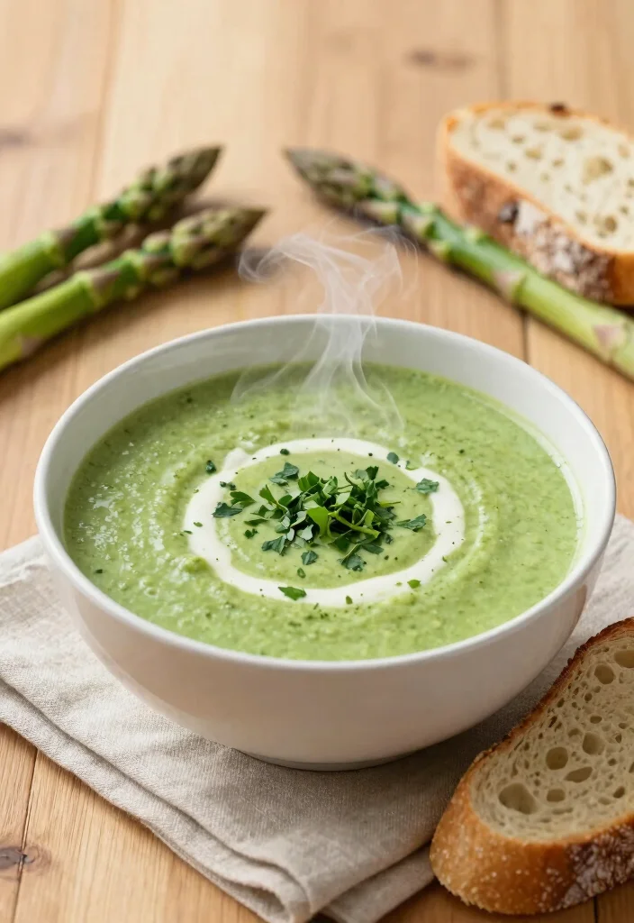 10 Vegan Asparagus Recipes for Fresh Light Seasonal Meals - 4. Asparagus Soup with Coconut Milk