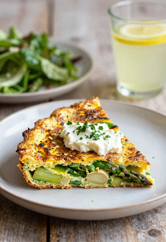 10 Vegan Asparagus Recipes for Fresh Light Seasonal Meals - 7. Asparagus Frittata with Cashew Cheese