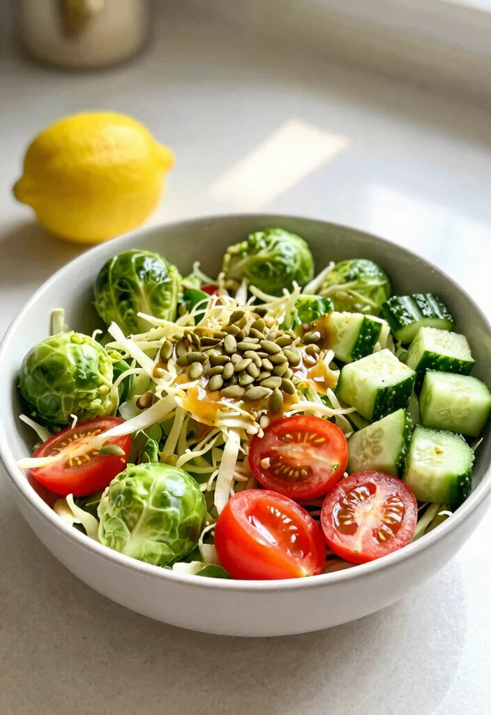10 Vegan Brussels Sprout Recipes for Fresh Flavorful Sides - 2. Brussels Sprout Salad with Lemon Tahini Dressing