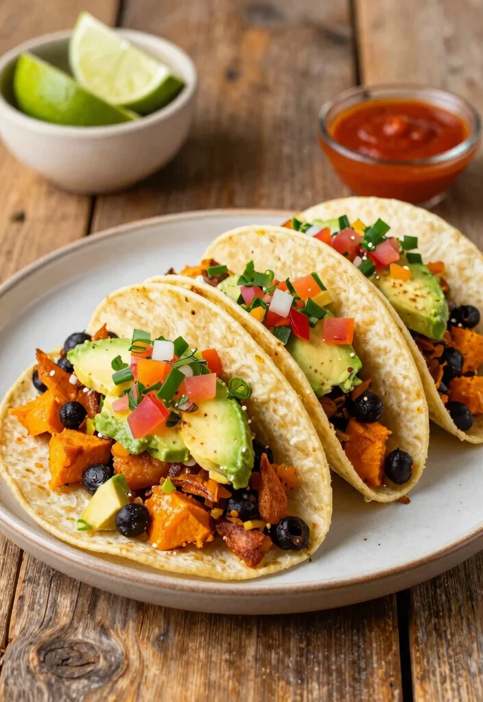 10 Vegan Pressure Cooker Recipes for Quick Simple Dinners - 8. Sweet Potato and Black Bean Tacos
