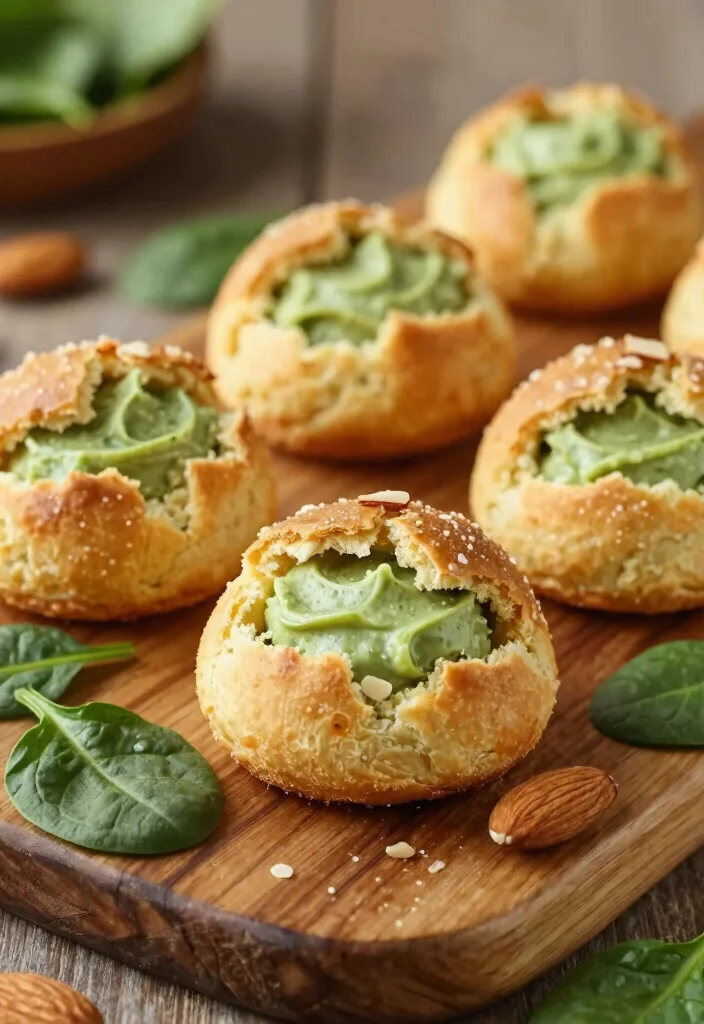 10 Vegan Puff Pastry Recipes for Easy Elegant Plant-Based Treats - 1. Spinach and Almond Cream Puffs