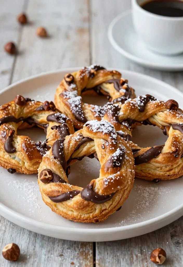 10 Vegan Puff Pastry Recipes for Easy Elegant Plant-Based Treats - 5. Chocolate Hazelnut Puff Pastry Twists