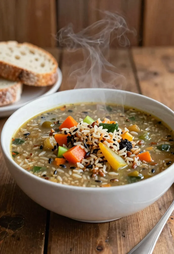 10 Vegan Wild Rice Recipes for Nutty Hearty Plant Meals - 6. Rustic Wild Rice and Vegetable Soup