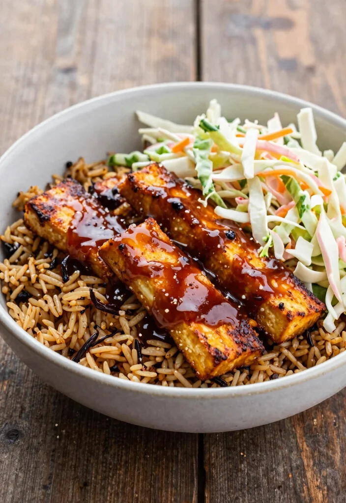 10 Vegan Wild Rice Recipes for Nutty Hearty Plant Meals - 8. BBQ Wild Rice and Tempeh Bowl