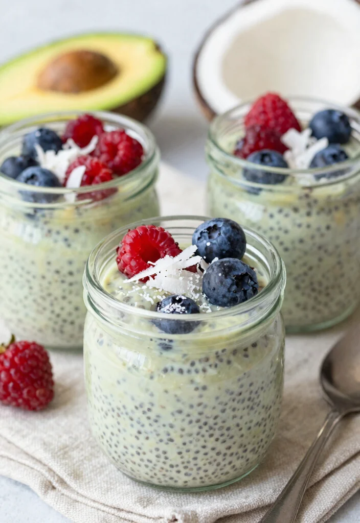 12 Avocado Vegan Recipes for Fresh Creamy Plant-Based Meals - 12. Avocado Coconut Chia Pudding