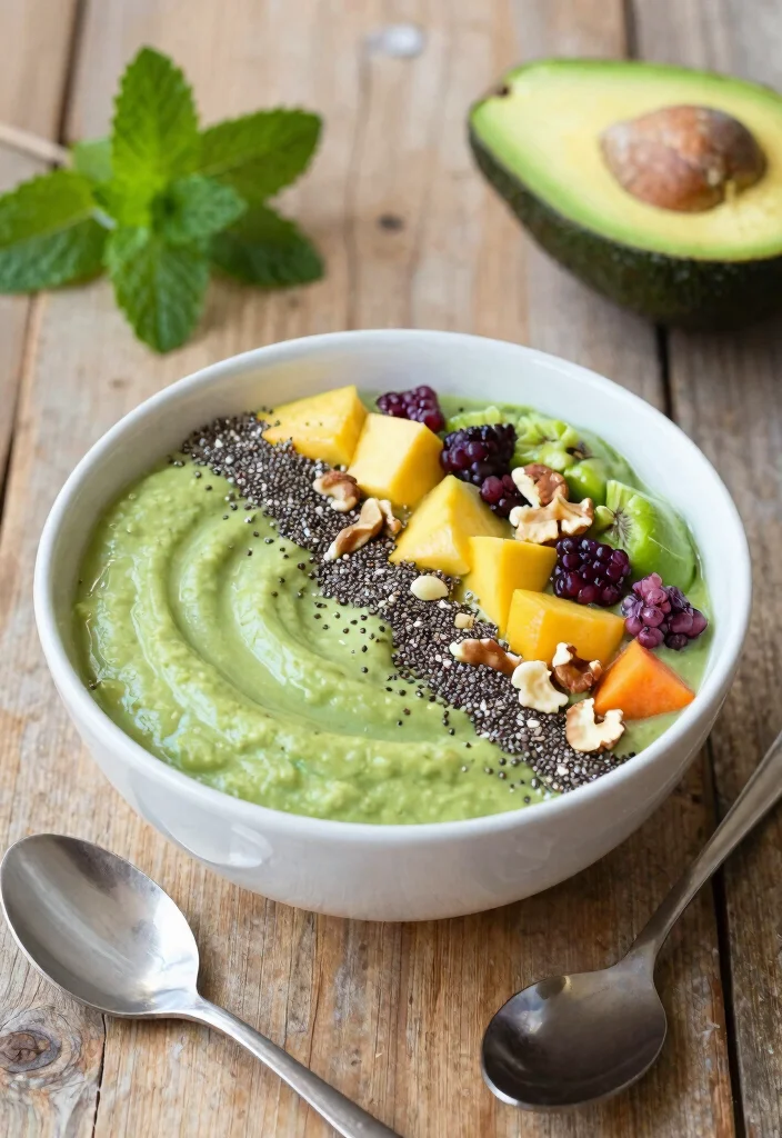 12 Avocado Vegan Recipes for Fresh Creamy Plant-Based Meals - 6. Avocado Smoothie Bowl