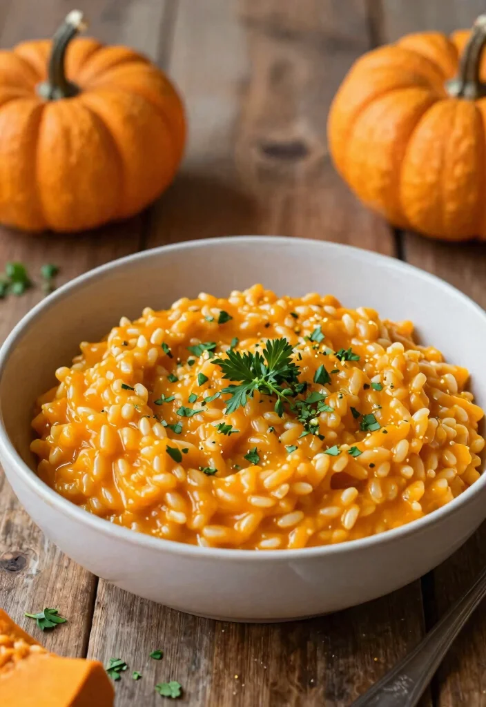 12 Cozy Vegan Fall Dinner Recipes with Seasonal Weeknight Flavor - 1. Creamy Pumpkin Risotto