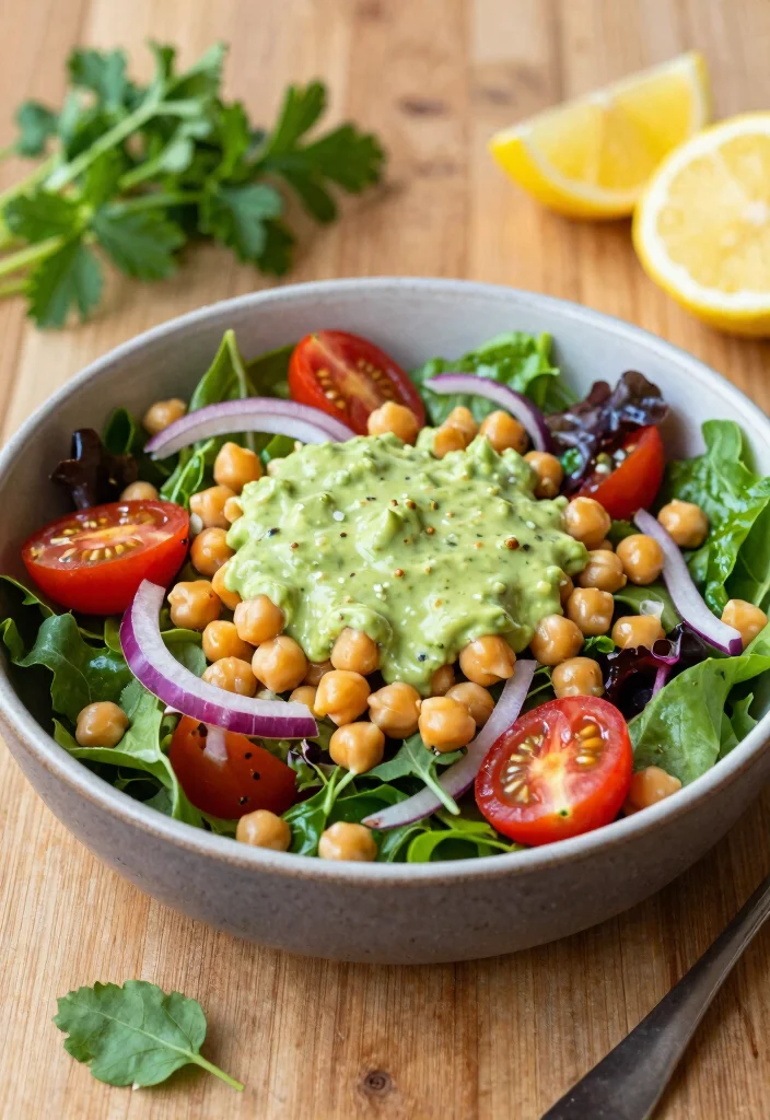 12 DASH Diet Dinner Recipes for Light Heart-Healthy Meals - 4. Chickpea Salad with Avocado Dressing