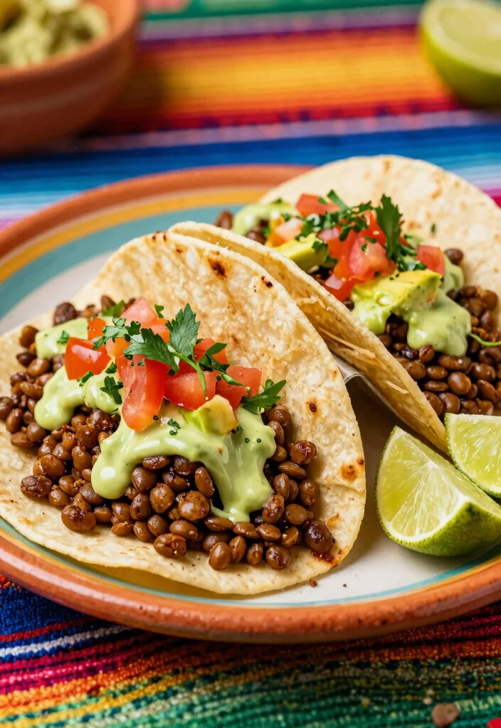 12 Elevated Dinner Recipes for Simple Impressive Flavor - 11. Spicy Lentil Tacos with Avocado Lime Crema