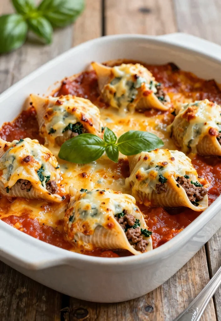 12 Ground Meat Dinner Recipes for Easy Budget-Friendly Meals - 8. Ground Beef and Spinach Stuffed Shells
