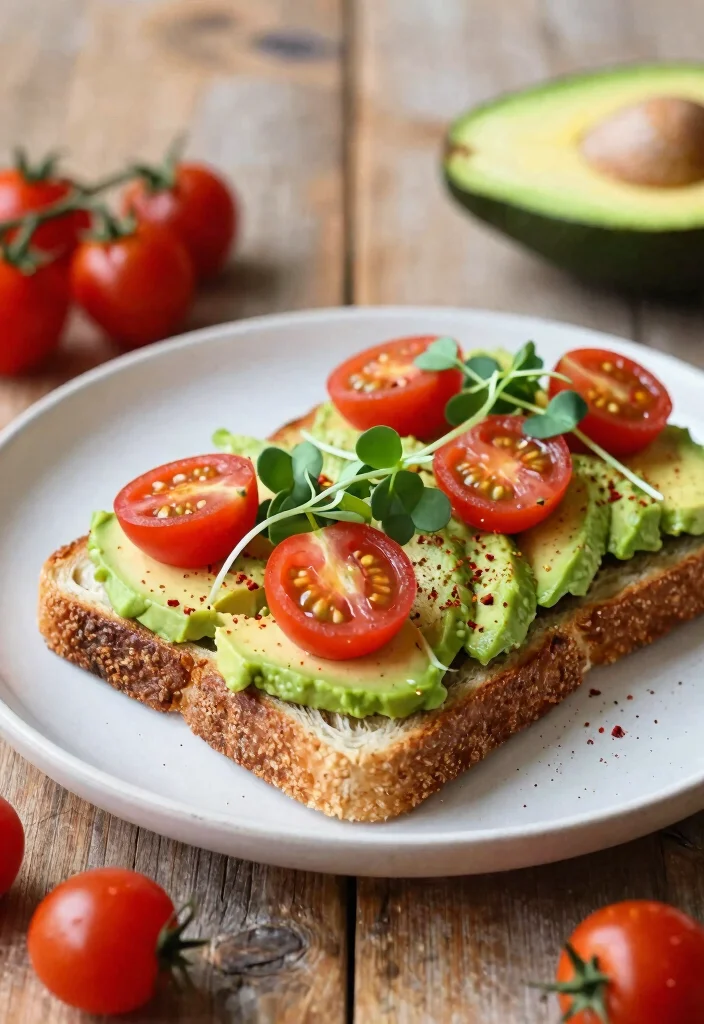 12 Healthy Aesthetic Recipes for Fresh Stylish Everyday Meals - 2. Creamy Avocado Toast with Cherry Tomatoes