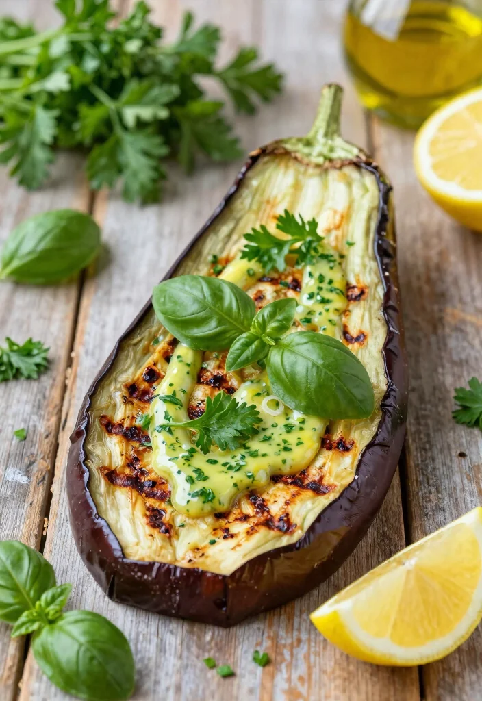 12 Healthy Eggplant Recipes for Light Flavorful Meals - 1. Grilled Eggplant with Lemon-Herb Dressing