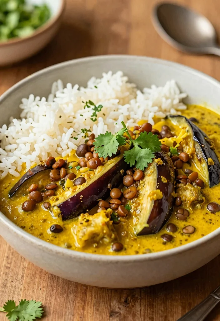 12 Healthy Eggplant Recipes for Light Flavorful Meals - 10. Eggplant and Lentil Curry