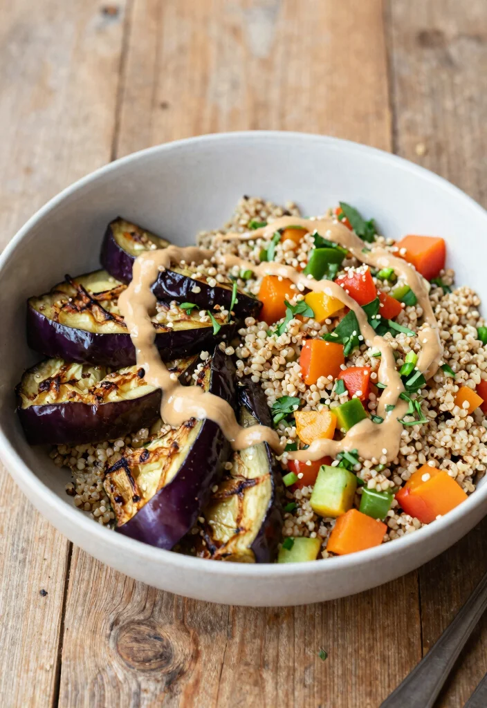 12 Healthy Eggplant Recipes for Light Flavorful Meals - 8. Roasted Eggplant and Quinoa Bowl