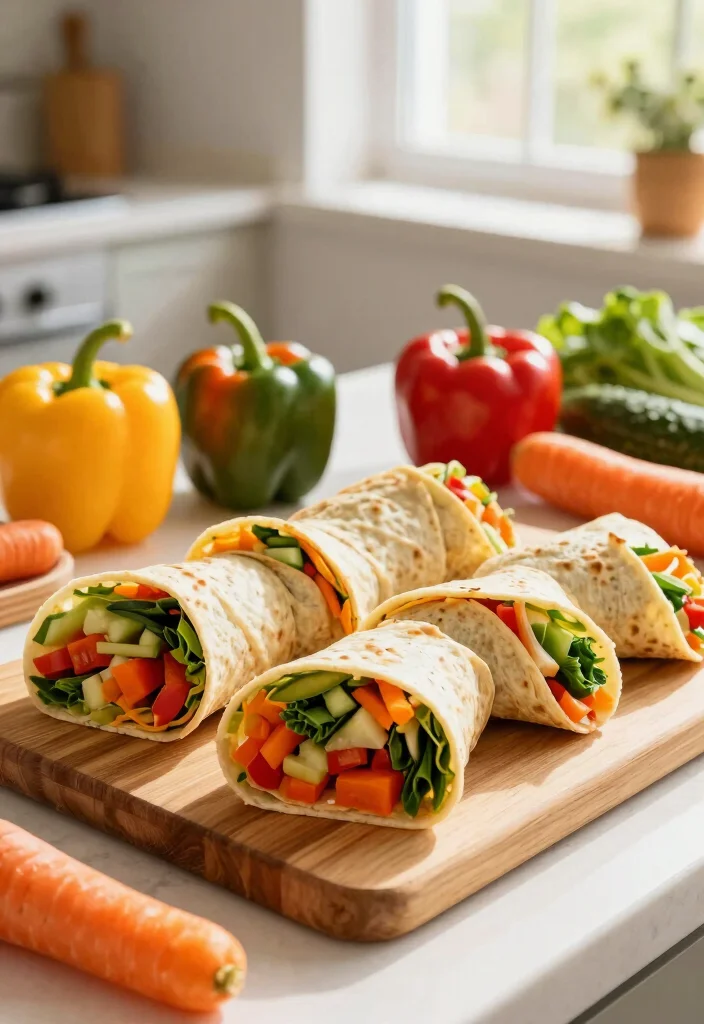 12 Healthy Kid-Friendly Recipes for Easy Nutritious Eating - 1. Rainbow Veggie Wraps