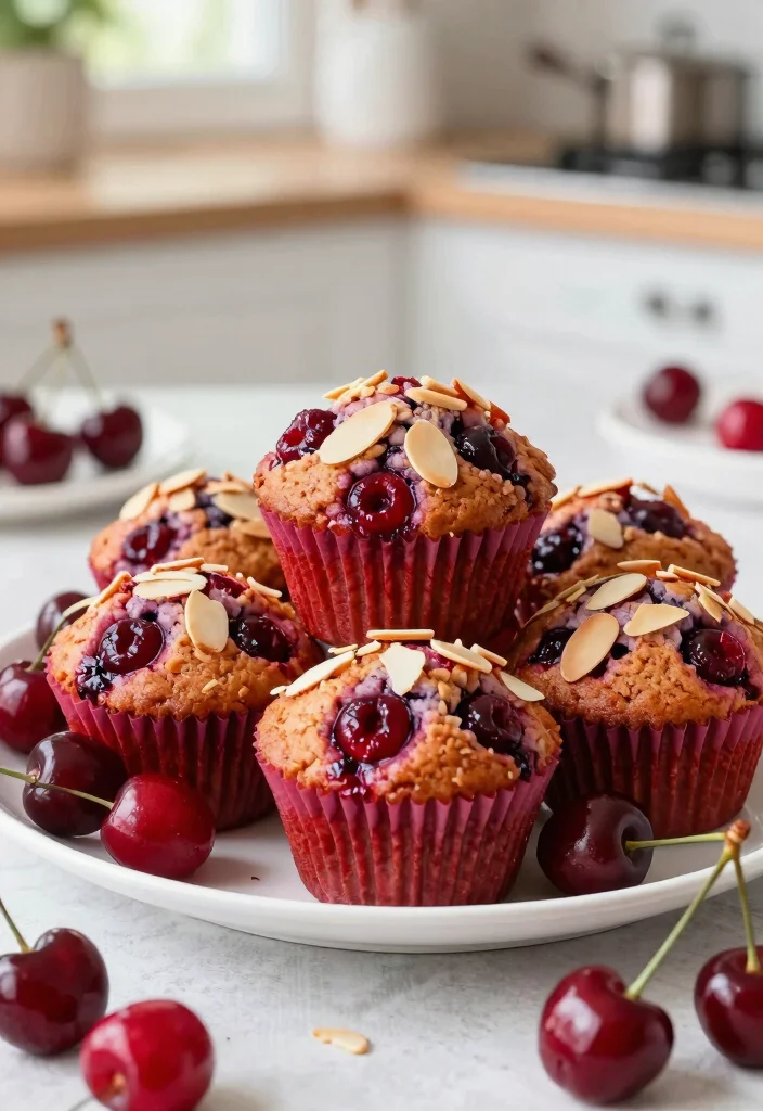 12 Healthy Muffin Recipes for Simple Nutritious Baking - 11. Cherry Almond Muffins