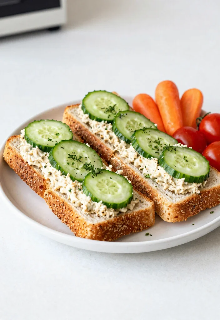 12 Healthy Recipes for Picky Eaters with Simple Mild Flavors - 8. Cucumber and Hummus Sandwiches