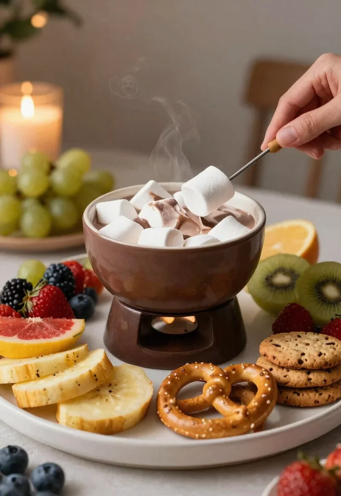 12 Hot Dessert Recipes for Cozy Warm Sweet Comfort - 10. Chocolate Marshmallow Fondue