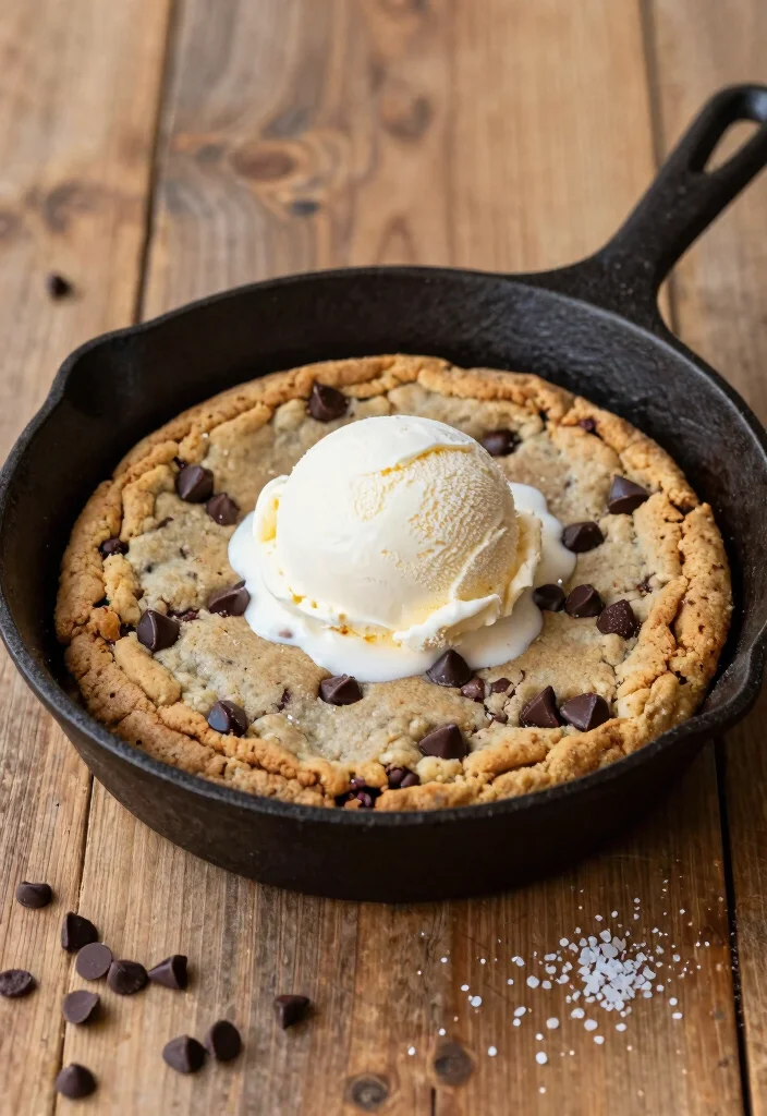 12 Hot Dessert Recipes for Cozy Warm Sweet Comfort - 8. Chocolate Chip Cookie Skillet