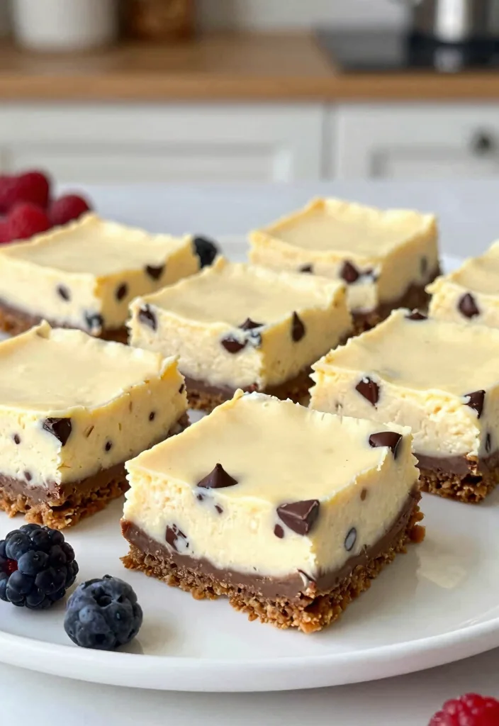 12 Keto Dessert Recipes for Easy Low-Carb Sweet Treats - 10. Keto Chocolate Chip Cheesecake Bars