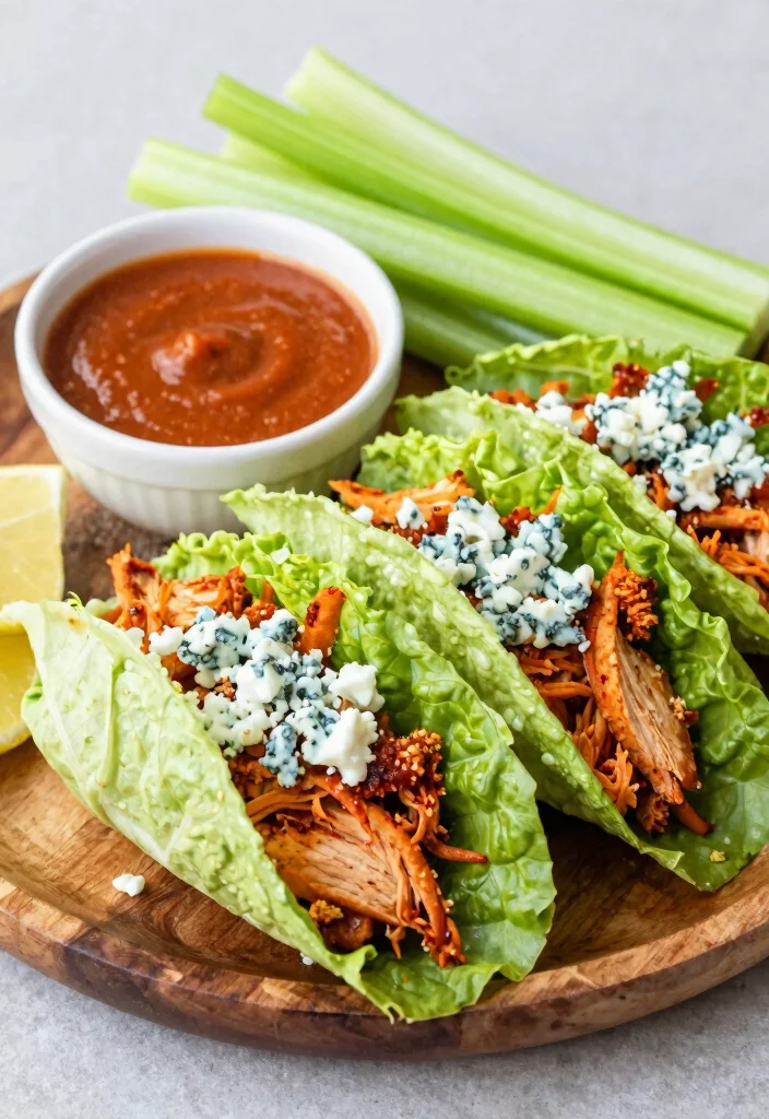 12 Keto Instant Pot Recipes for Fast Hands-Off Low-Carb Meals - 11. Buffalo Chicken Lettuce Wraps