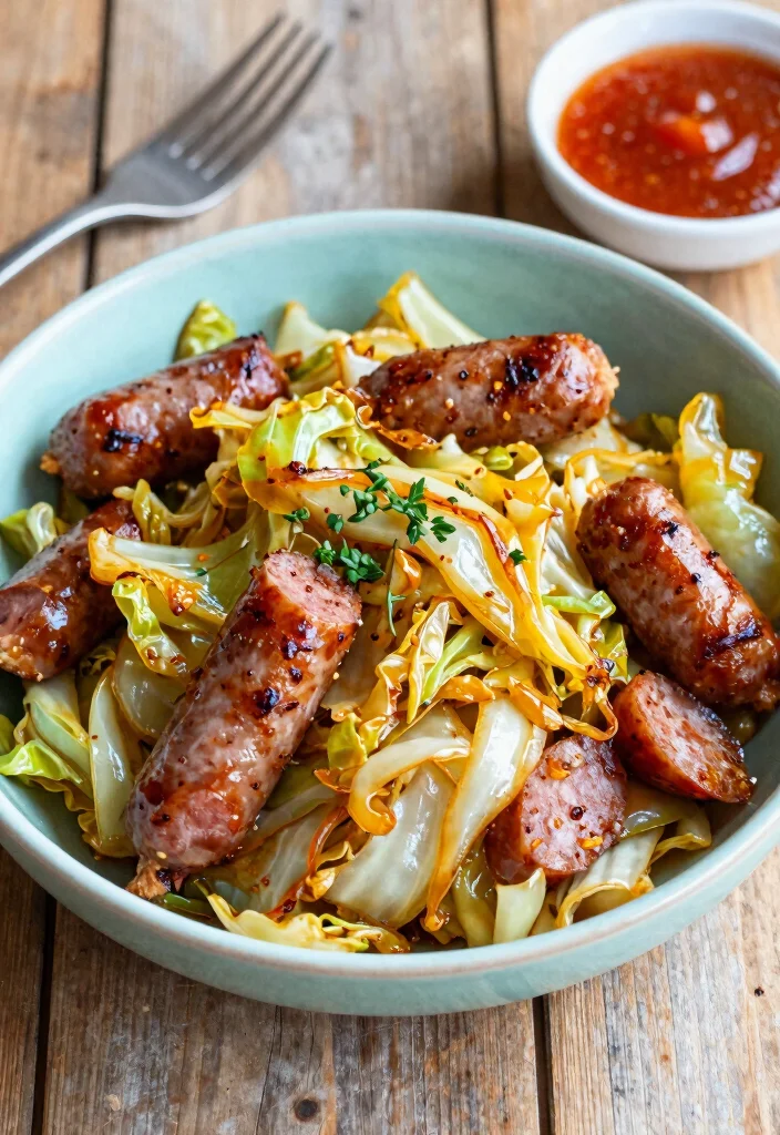 12 Keto Instant Pot Recipes for Fast Hands-Off Low-Carb Meals - 3. Spicy Sausage and Cabbage Skillet
