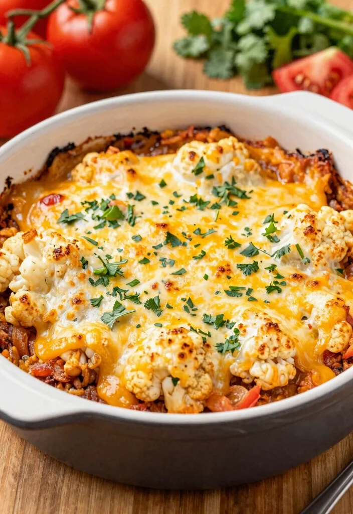 12 Keto Mexican Recipes for Bold Simple Low-Carb Dinners - 12. Mexican Cauliflower Casserole