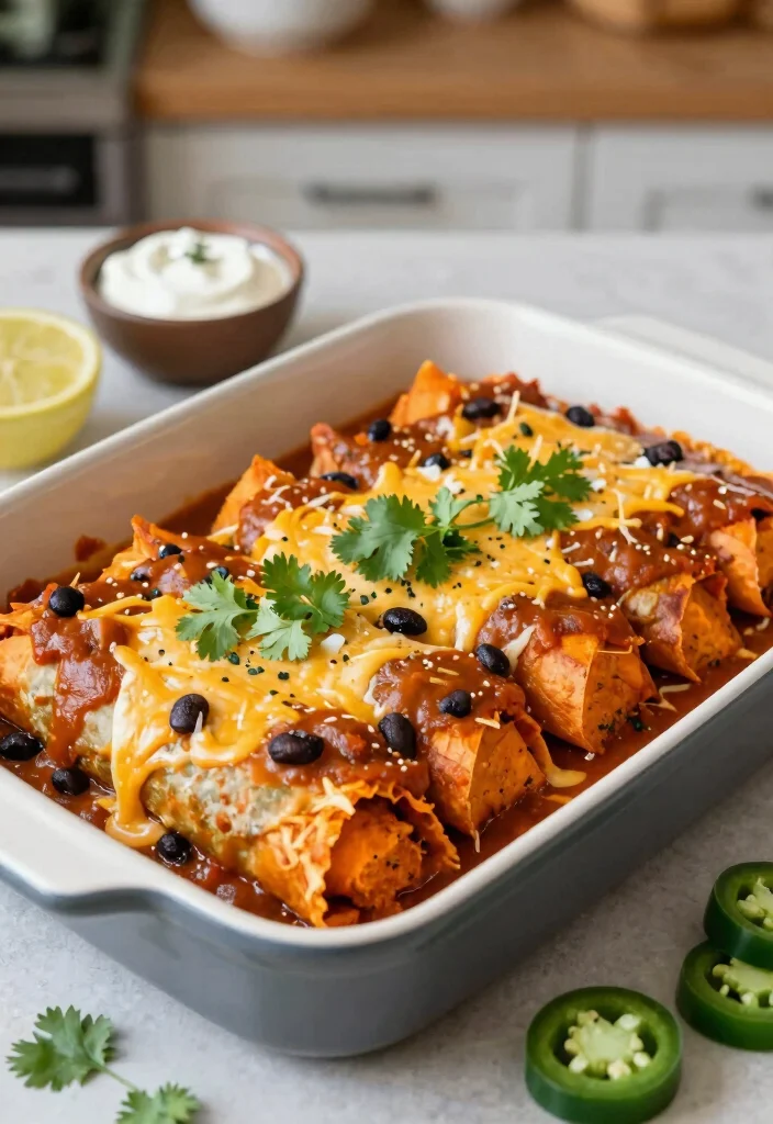 12 Oven Dinner Recipes for Easy Hands-Off Weeknight Meals - 8. Sweet Potato & Black Bean Enchiladas