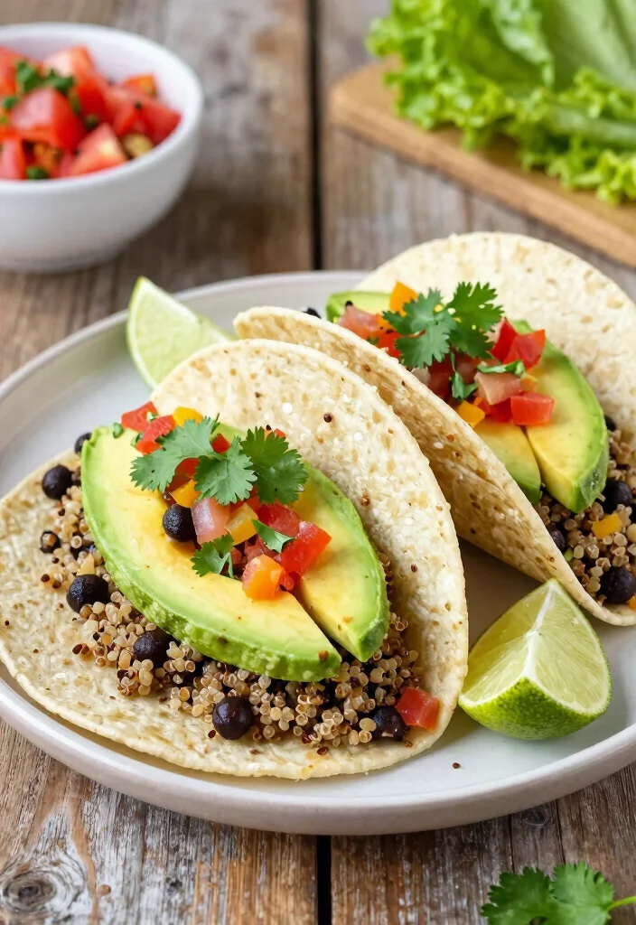 12 Plant-Based Dinner Recipes for Fresh Simple Weeknight Eating - 3. Quinoa and Black Bean Tacos